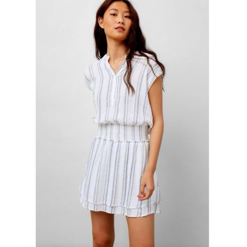 Rails White and Blue Striped Mini Dress